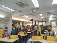 The elderly were happy receiving the gifts